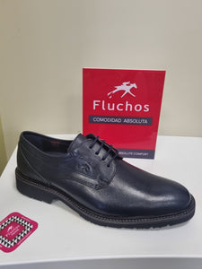 Fluchos Mens Navy Laced Leather Shoe