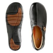 Load image into Gallery viewer, Clarks Ladies Un Loop Black Leather Shoe - Unstructured Range - Comfort
