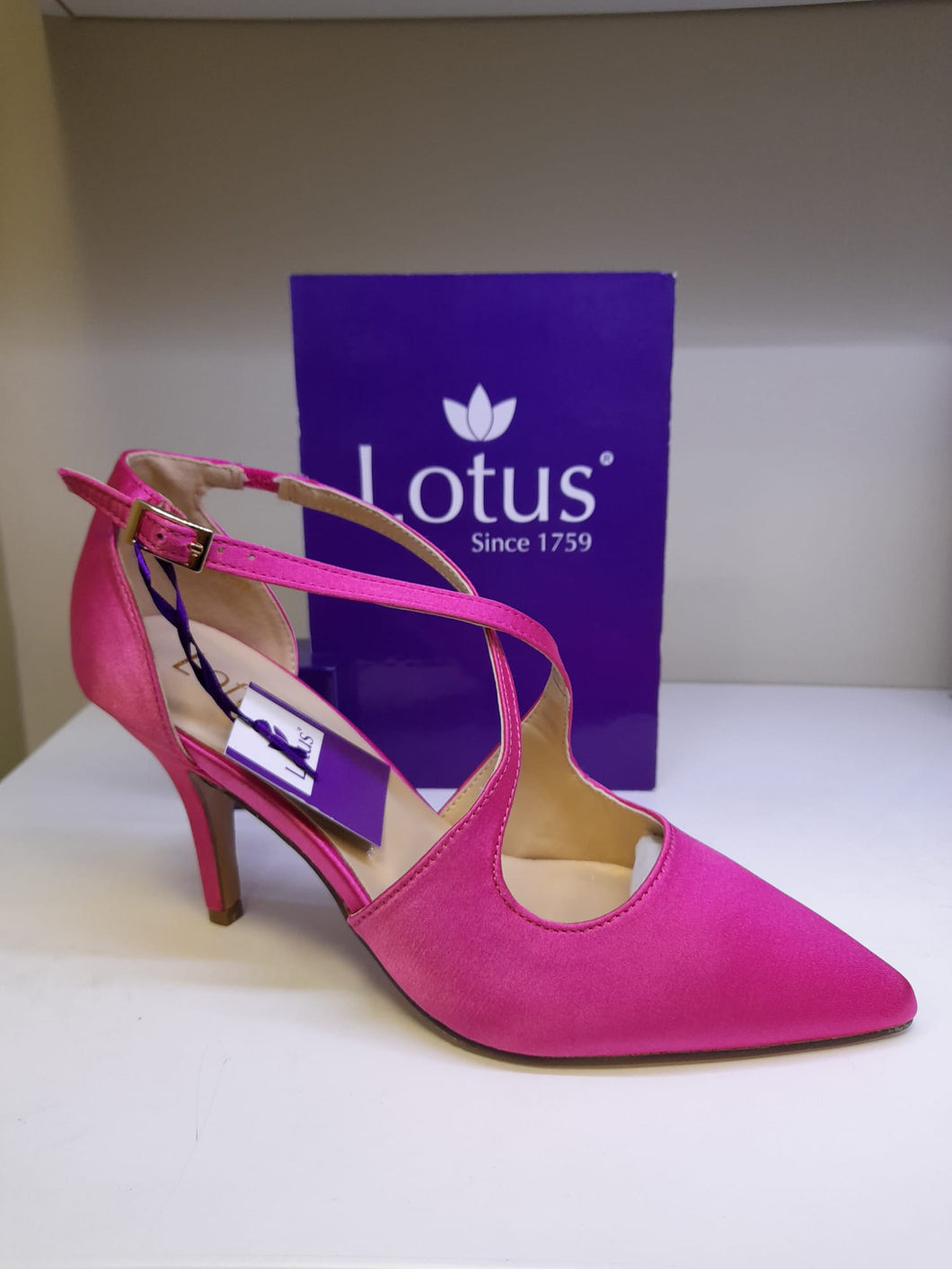 Lotus Ladies Smart Shoe - Hot Pink Satin