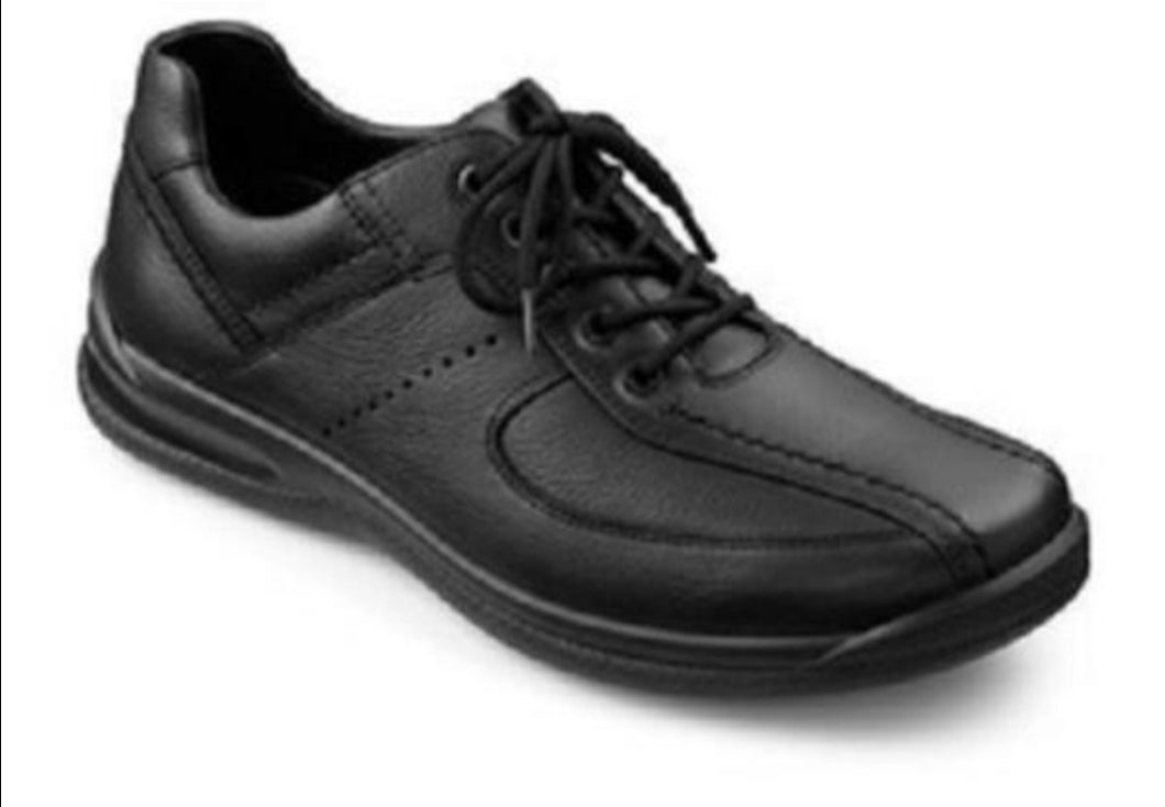 Hotter Mens Lance Laced Casual - Black Leather